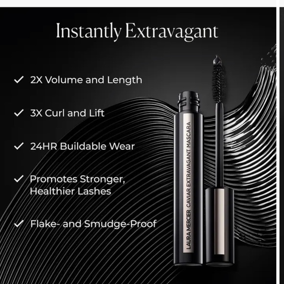 Laura Mercier black Caviar Extravagant Volumizing & Lengthening Mascara - Picture 2 of 4